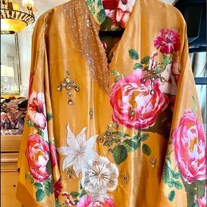 Silk hand painted and hand work top